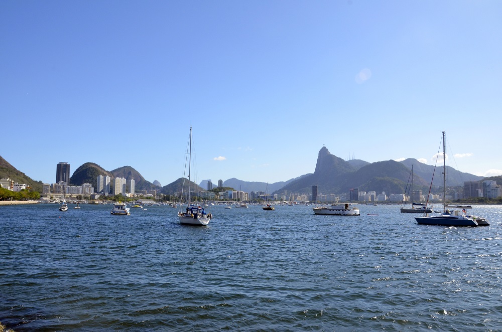 Urca neighborhood - Rio de Janeiro Boats in the sea at Urca beach